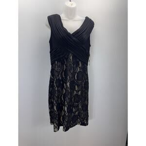 David's Bridal Sleeveless Black Lace Beaded Dress Size 16